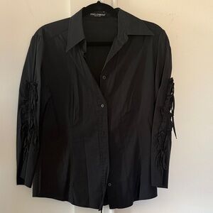 Dolce & Gabbana Black Dress Shirt with Classic Label